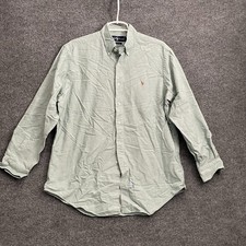 Polo Ralph Lauren Dress Shirt Men's 16 - 33 100 Cotton Button Front Green