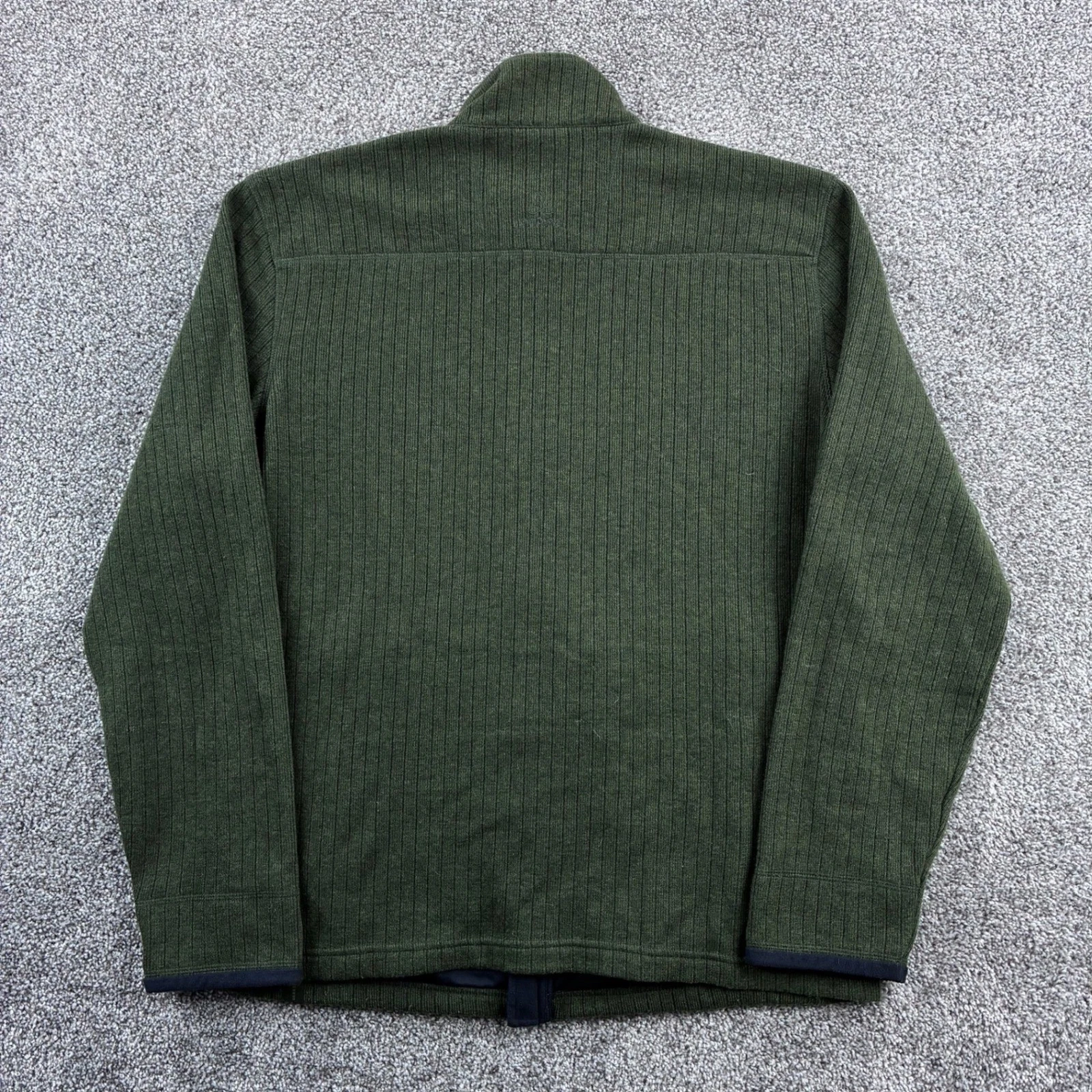Prana Barclay Sweater Jacket Mens Large Green Wool Blend Ribbed Zip M2BARC310 image 6