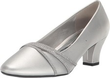 NiB Easy Street Women's Cristiny Pump Evening Heels SilverSize 6.5 M 70 RY1258