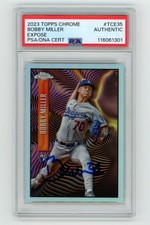 Bobby Miller Signed 2023 Topps Chrome Expose #TCE35 39/50 PSA POP 1 RC Dodgers