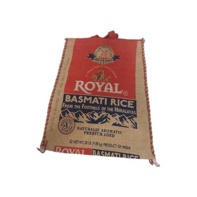 Royal Basmati rice 20lb Bag/Purse Zipper top  Burlap BAG ONLY NO RICE