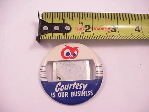 Vintage Red Owl Food Stores Courtesy Is Our Business Name Tag Ships Same Day
