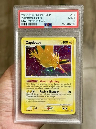 2008 Pokemon Diamond Pearl Zapdos #14 Majestic Dawn Holo PSA 9 POP 89