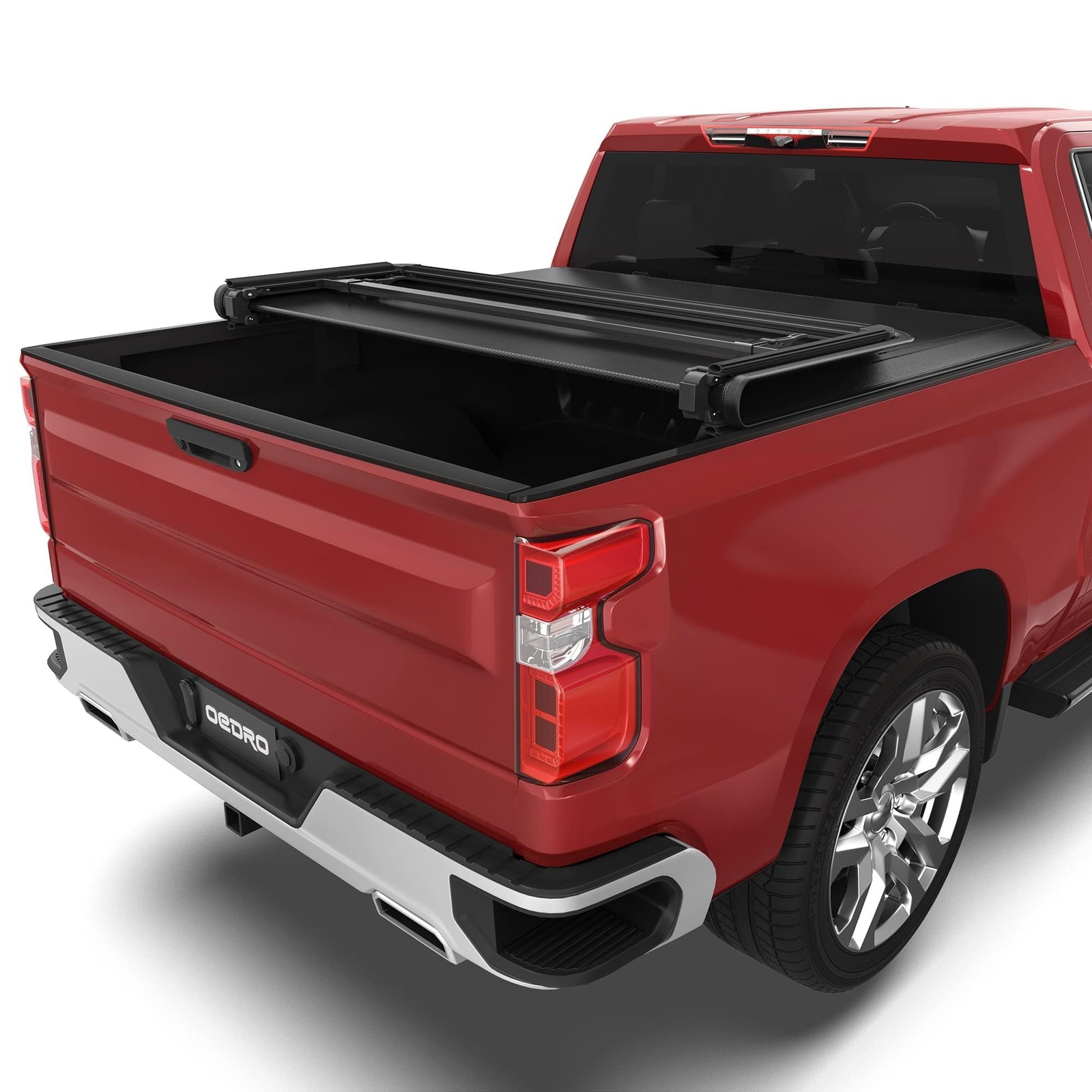 oEdRo Tri-Fold Truck Bed Soft Tonneau Cover Compatible with 2019-2026 Chevy