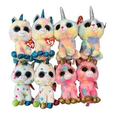 NWT - Lot of 8 - TY Beanie Boos 6" Unicorn Plush Stuffed Animal Toy w/Heart Tags
