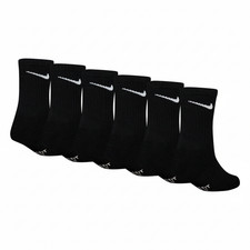 Nike Kids Everyday Cushion Crew Socks 6 Pairs Black/White Small SX6910-010