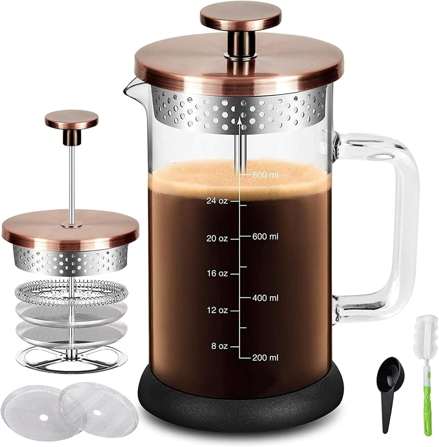 34 Ounce Espresso Tea Coffee Maker With 4 Filters Syst