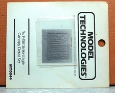 1/72 MODEL TECHNOLOGIES F-15E STRIKE EAGLE CANOPY DETAIL SET PHOTO ETCH # MT0044