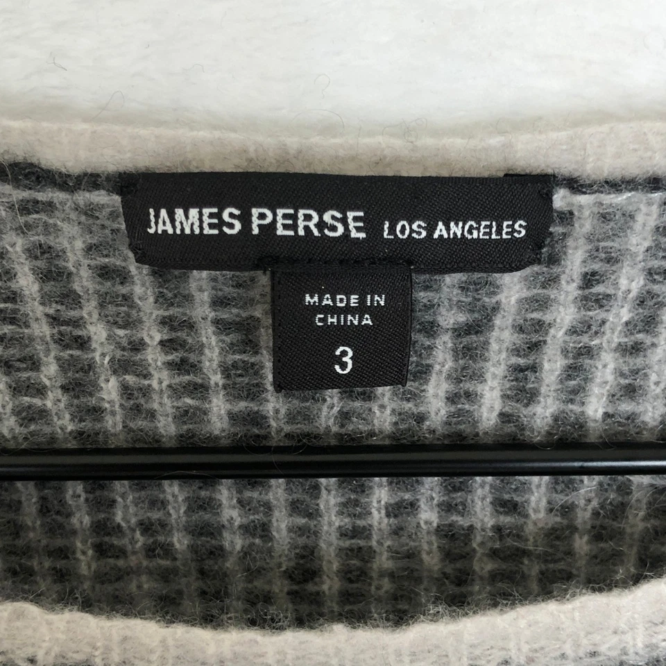 JAMES PERSE Los Angeles 100% Cashmere Gray Knit Sweater Sz XS Round Neck Cropped - Image 3 of 4