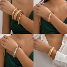 Jewelry design sense geometric square smooth ring bracelet niche hollow alloy