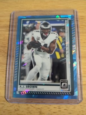 2022 Panini Donruss Optic AJ Brown #159 Blue Ice Prizm SSP Jersey Match #8/15