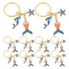 10Pcs Ocean Themed Mermaid Keychains Reusable Pendant Bag and Backpack Charms