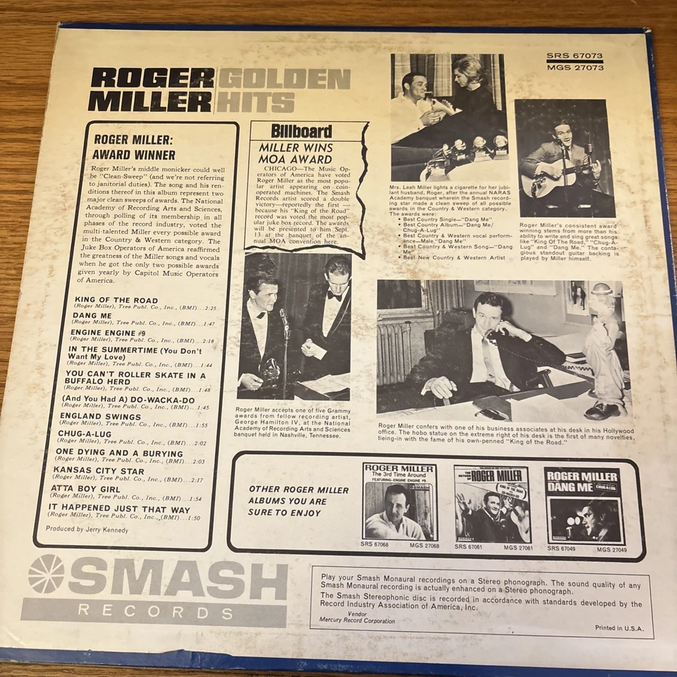 Roger Miller - "Golden Hits" - LP, Mono - Image 2 of 4
