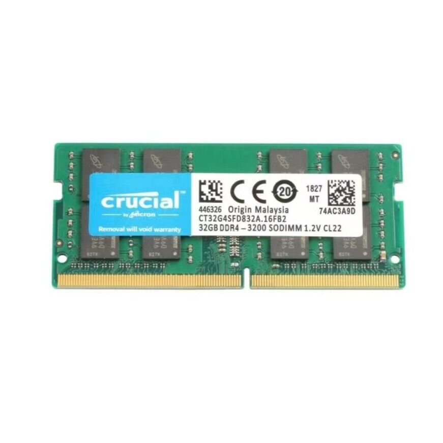 Crucial 64GB Kit (2 x 32GB) DDR4-3200 SODIMM Memory for sale Crucial 64GB Kit (2 x 32GB) DDR4-3200 SODIMM Memory for sale