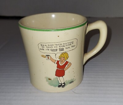 Vintage Little Orphan Annie Sandy Dog Ceramic Ovaltine Mug Wander Co 1930