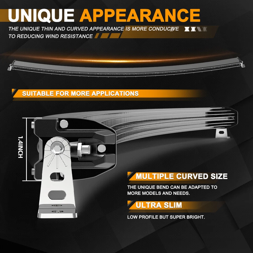 Kit de montaje de barra de luz LED curvada superior para Ford Ranger 1993-2011 de 50 pulgadas Foto 2 de 4