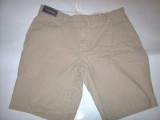 NEW POLO RALPH LAUREN SEERSUCKER GOLF SHORTS light brown stripe sz 42
