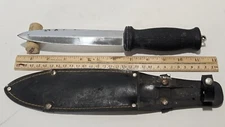 Vtg Rare G. C. Co. Gutmann Cutlery Co. Divers Survival Stainless Knife w/ Sheath