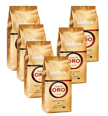    Lavazza Qualita Oro, 1000g ganze Bohne Exquisiter Arabica-Kaffee 6er Pack  
