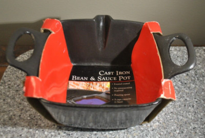 Charcoal Companion Cast Iron Bean & Sauce Pot, 5 Cup Cap, New