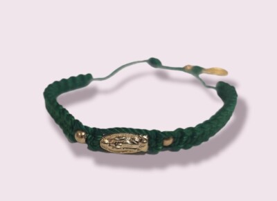 Religious St Benedict Virgin Mary St. Jude Green String Adj Bracelet St Benito 