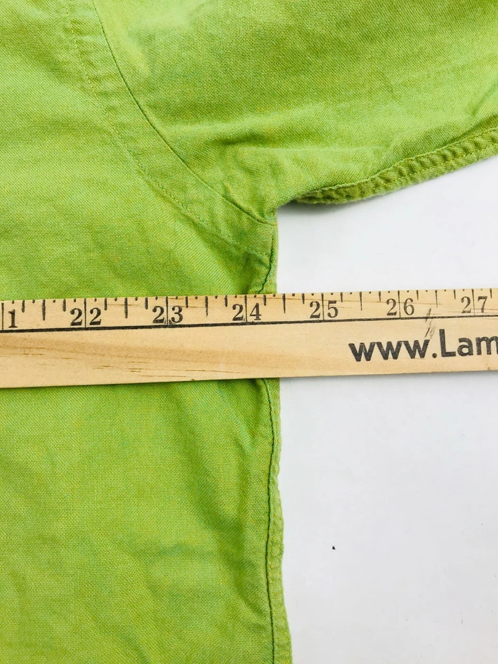 Camisa Nautica Para Hombre Talla 16.5 34/35 Verde Sólido Bolsillo Con Botones Manga Larga Foto 3 de 4