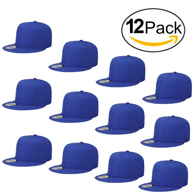 Wholesale lot 12 pcs Blank Snapback Hats Hip Hop Style Adjustable Size Flat Bill
