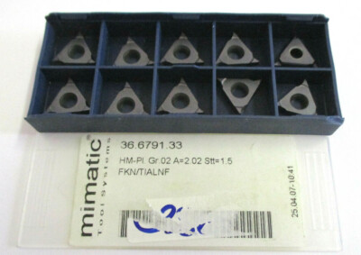 10 MIMATIC HM Wendeplatten HM-PL Gr.02 K10 A=2.02 Stt=1.5 FKN/TIALNF Neu H30975