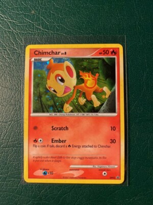 Chimchar lv.8 DP02. HOLO SWIRL. Condition is Near Mint