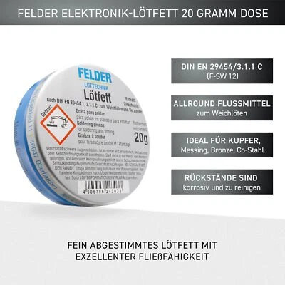 Felder Elektronik Lötfett 20 g Dose Lötpaste Flussmittel