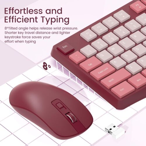 Wireless Keyboard and Mouse Combo 2.4G Full-Sized Ergonomic Keyboard Mouse 3 ... - Picture 2 of 6