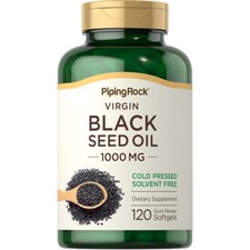 Black Seed Oil Supplement  1000mg  120 Softgel Capsules  by Piping Rock