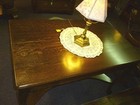 Antique oak Desk Library table ornate Larkin co chippendale feet refinished 1900 — photo 2