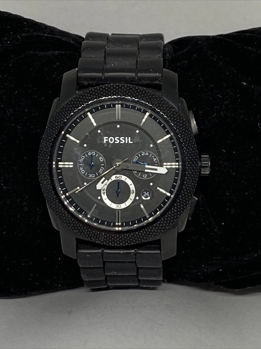 Fossil Machine FS4487 Men's Black Silicone Analog Dial Quartz