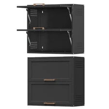 Wall Mounted Storage Cabinets with 2 Doors Floating Upper Metal Garage Cabinet