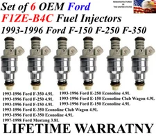 Set Of 6 Genuine Ford Fuel Injectors For 1993-1996 Ford F-150 F-250 F-350 4.9L