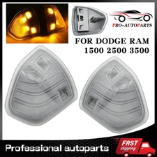 For Dodge Ram 1500 2500 3500 Amber LED Side Mirror Turn Signal Lights Clear Lens