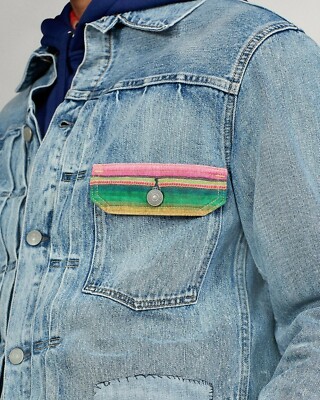 BTS Jimin Polo Ralph Lauren Repaired Patchwork Southwestern Denim