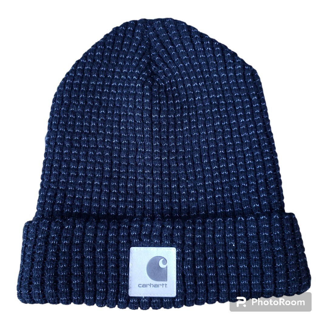 Carhartt Toboggan Beanie Skull Cap Hat Black Graphic Logo Made in USA