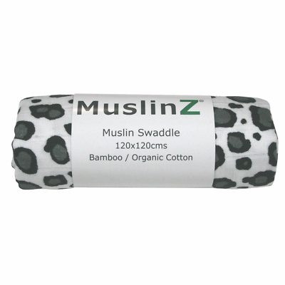 MuslinZ Musselin-Tücher 3er Set – 70x70 Cm, Bambus/Bio-Baumwolle, Leopardenmuster