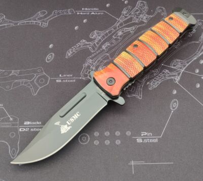 Albainox Messer USMC Taschenmesser 3Cr13MoV Stahl ABS Griff Linerlock