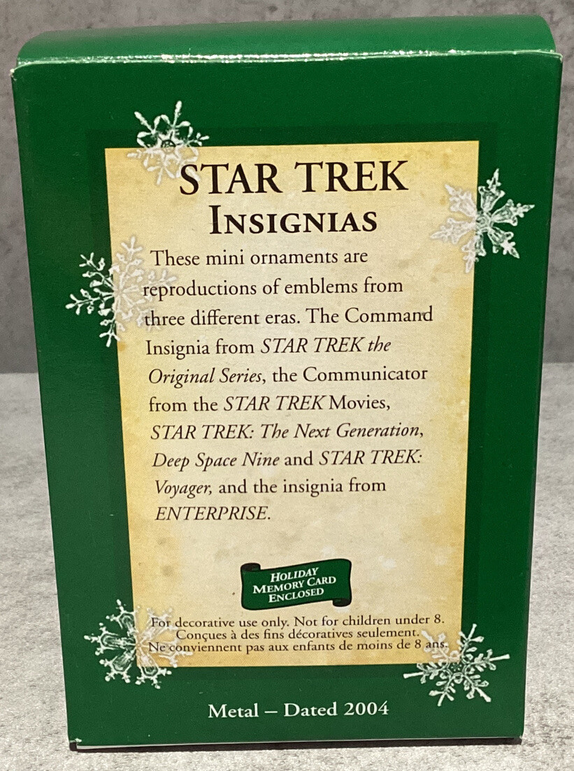 Hallmark 2004 Keepsake Miniature Ornament Set Of 3 Star Trek