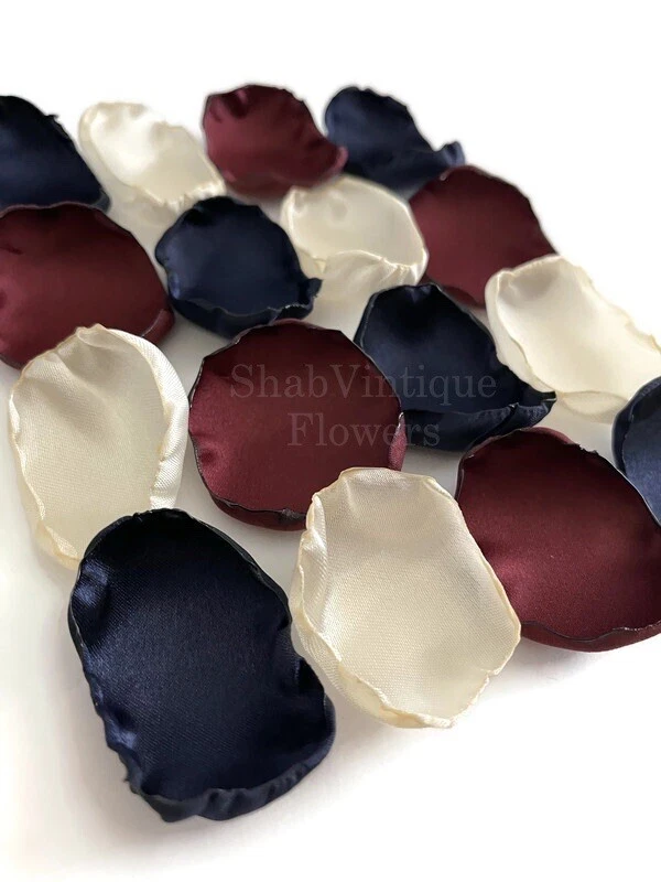 Бургундия, темно-синий и слоновой кости цветок лепестки смесь 100 лепестков, свадебный декор - Изображение 3 из 4