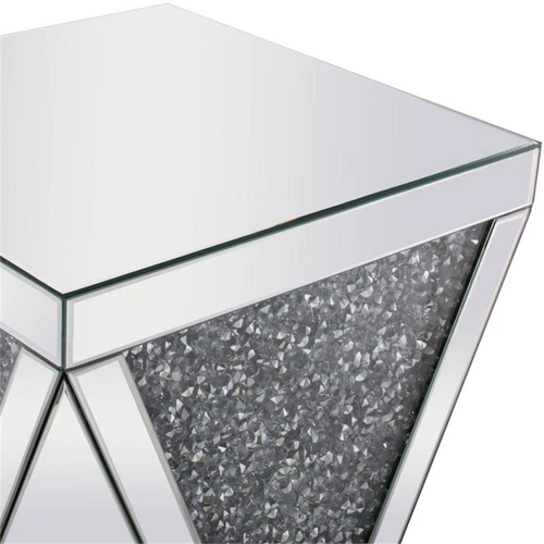 Elegant Decor Modern 18.5" Royal Cut Crystal Mirrored Accent End Table - Picture 5 of 5