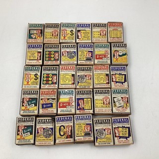 Vintage Set of 24 Empty Federal Safety Matches Matchboxes TE#8666