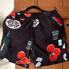 Carhartt WIP Isla Maria Dinner Print Graphic Swim Shorts Black Multi Size S