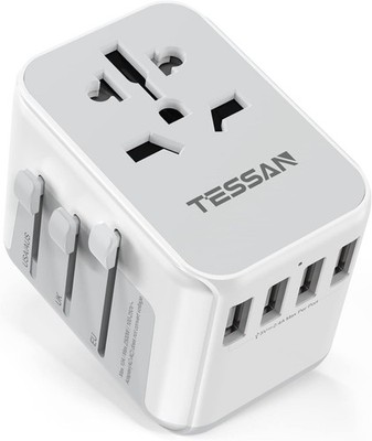 TESSAN Reiseadapter Weltweit, Universal Steckdosenadapter mit 4 USB und 1 AC
