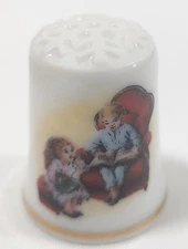Vintage 1983 Avon Christmas Porcelain Thimble Souvenir