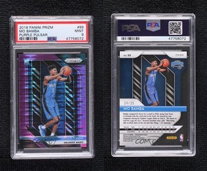 2018-19 Panini Prizm Purple Pulsar Prizm /35 Mo Bamba #99 PSA 9 MINT Rookie RC