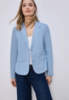 STREET ONE 212949 BASIC Blazer Basic Reverskragen Büro Freizeit Pique blau